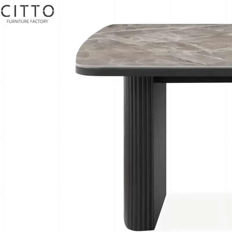 Factory Hot Sale New Wooden Ceramic Surface Modern Style Minimalist Coffee Table Provide Customized Coffee Table