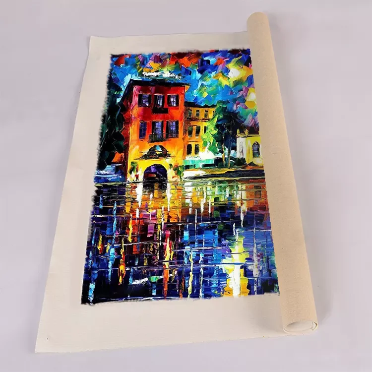 Oil painting door high quality handmade city scape wall art scenery canvas paintings acrylic landscape paintings for wholesale