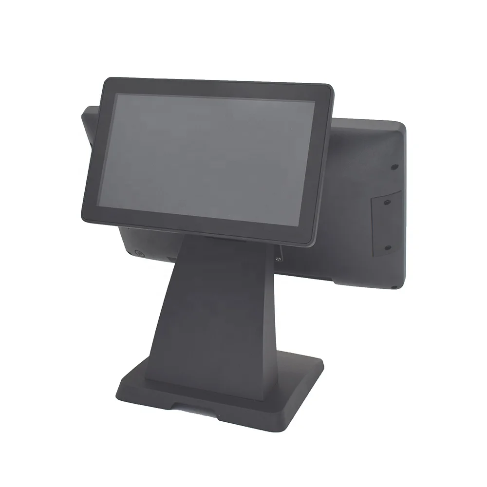 15.6 and 10.1 inch touch screen pos machine dual screen Checkout Counter without build printer