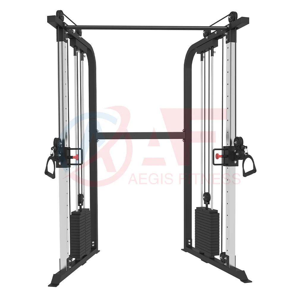 AEGIS Multi Functional Strength Machine Dual Adjustable Pulley Cable Crossover Trainer Smith Machine