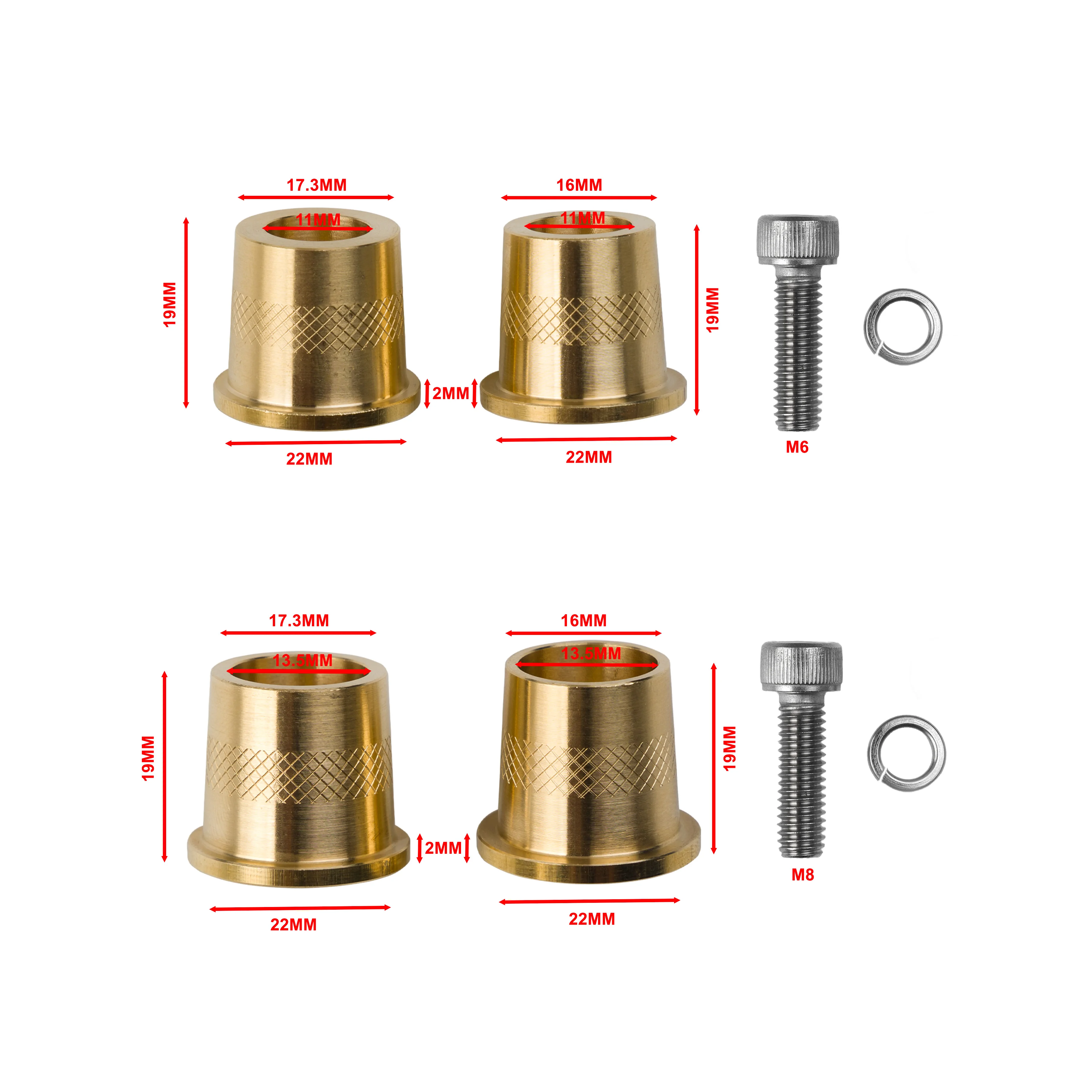 Heavy Duty M6 M8 M10 Auto Car Front H59 Brass Lithium Battery Post Pole Terminal Connectors Adapters with Stainless Steel Screws