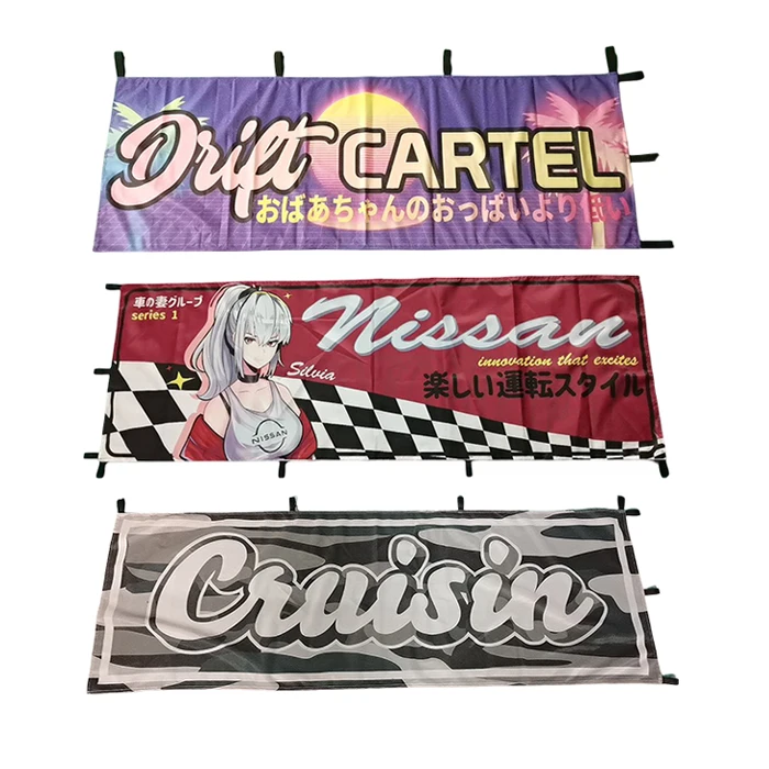 2025 Promotion New Product Cheap High Quality waterproof 100% Polyester Double Sided Advertising 180x60cm Custom Nobori Flags