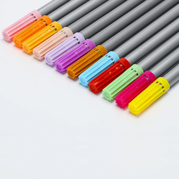 Factory custom logo back to school multi color fine felt tip marker pen ,fibre tip pen for kids