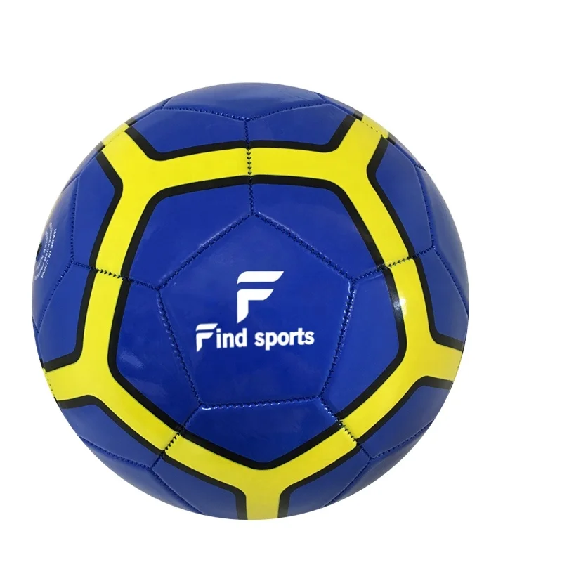 popular training strike design football PVC machine stitched ball with inflating needles for kids soccer ball size 4 in blue red