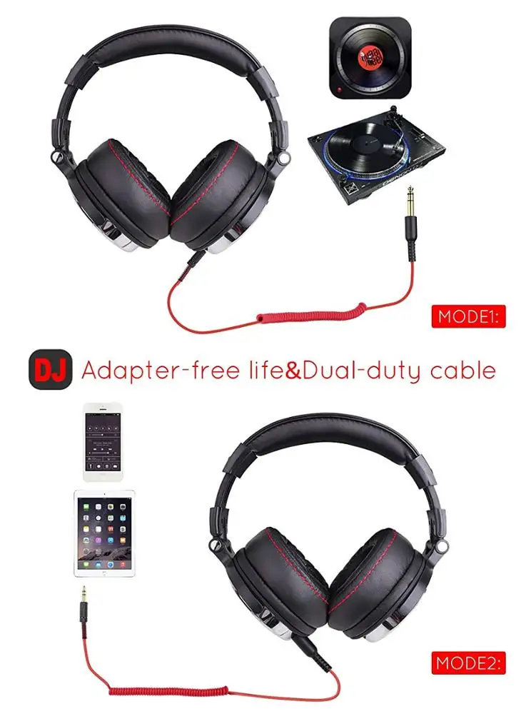 Oneodio Wired Professional Studio Pro 50 DJ Headphones With Microphone Over Ear HiFi Monitor Music Headset Earphone For Phone PC