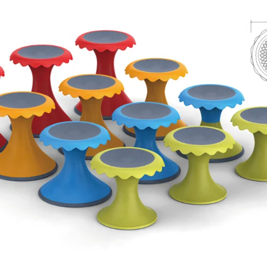 new popular ergonomic 360 degree Swivel Adjustable Height Sitting Balance Wobble Stool Standing Desk Chair