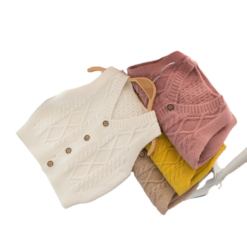 
Leesourcing best selling GOTS certified organic cotton knitted baby sweater v neck vest 