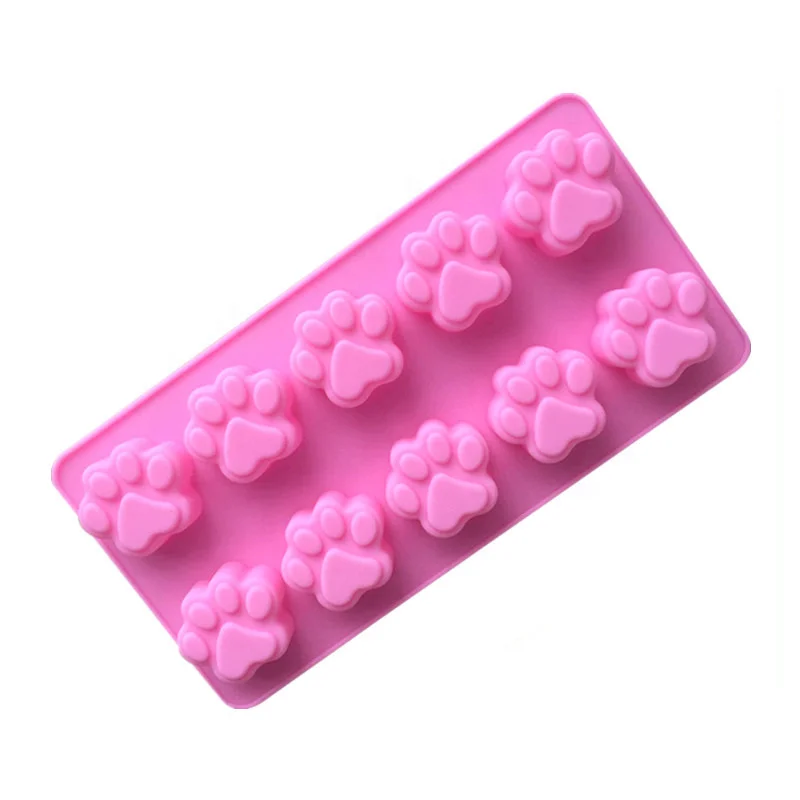 DLC085 factory customized wholesale pet snacks cat paws silicone mold cookies chocolate baking cake mold