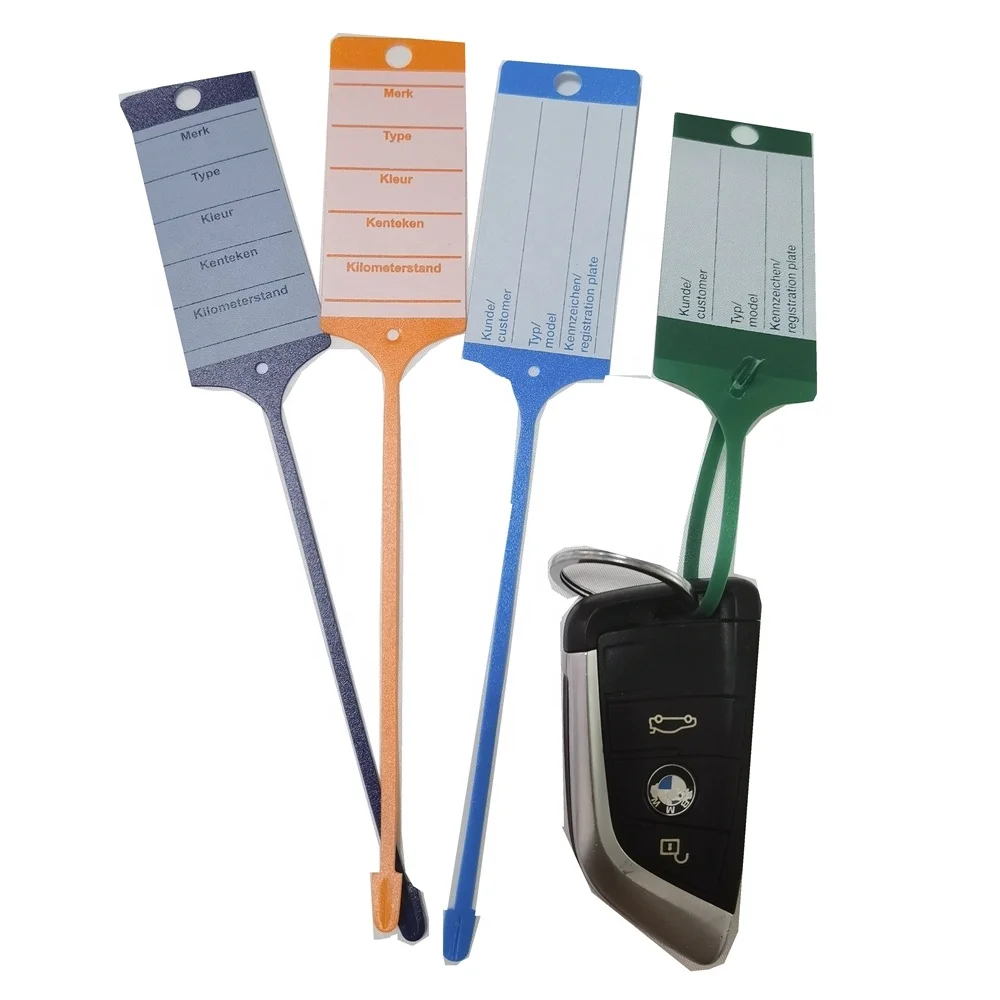 Printed PP Auto Key Tags Disposable Numbered PP Auto Car Key Tags
