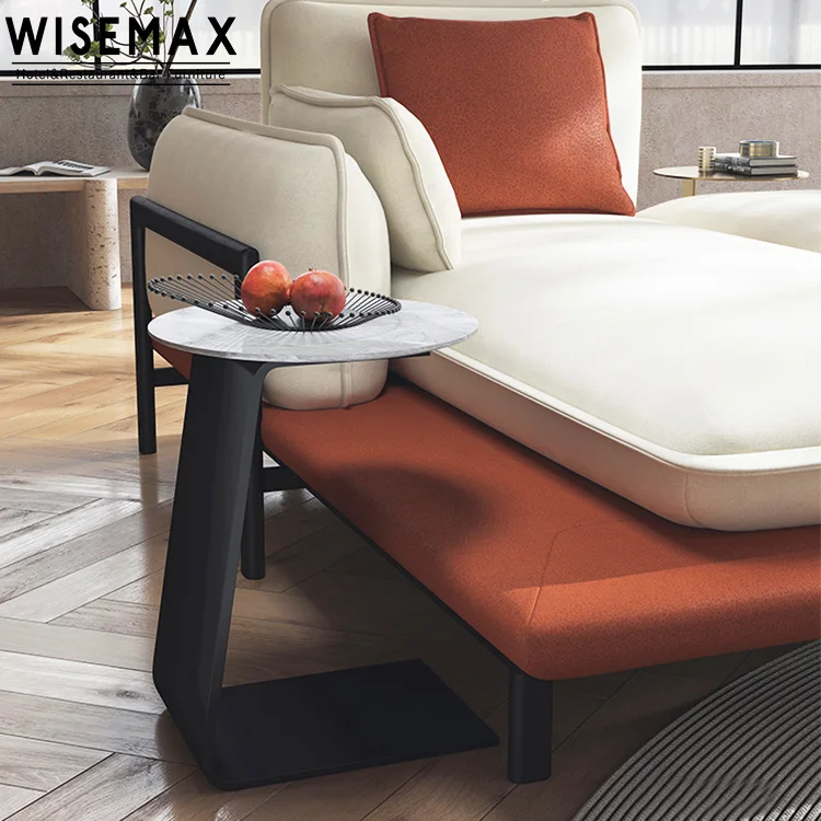 WISAMAX FURNITURE Modern living room bedroom furniture home round sofa side table bed side coffee table marble tea table set
