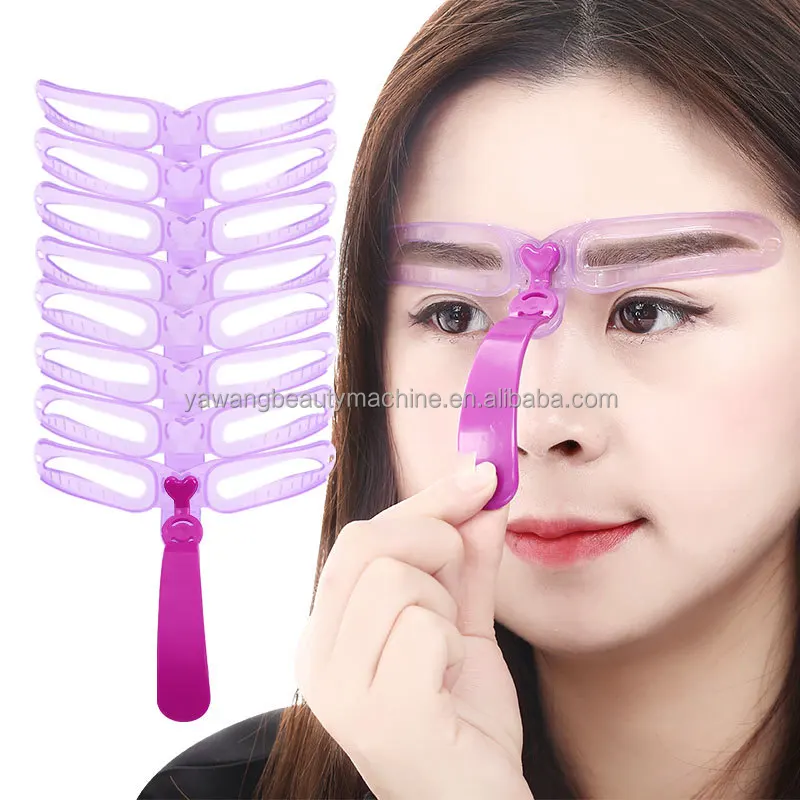 8PCS Eyebrow Shaper Makeup Template Eyebrow Stencil 8 Styles Washable Reusable Eyebrow Template Thrush Card
