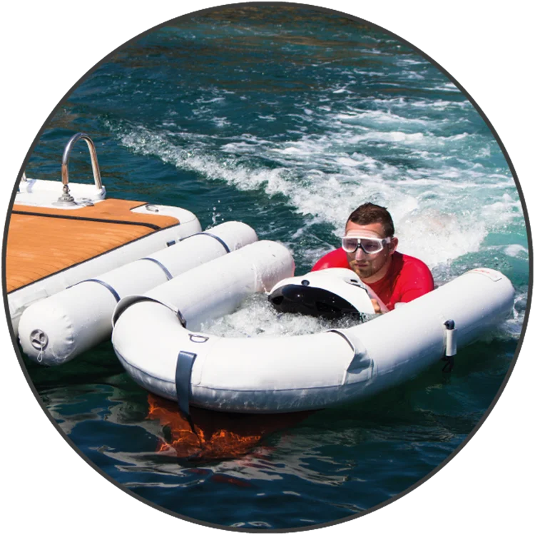 C Shape Inflatable Motorboat Platform Yacht Seabob Dock Platform Swim Pool