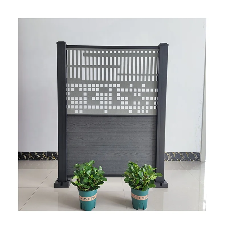 WPC Decking Fence Wood Plastic Composite Pillar Easy Installation DIY Size Recycled WPC Composite Fence Panel