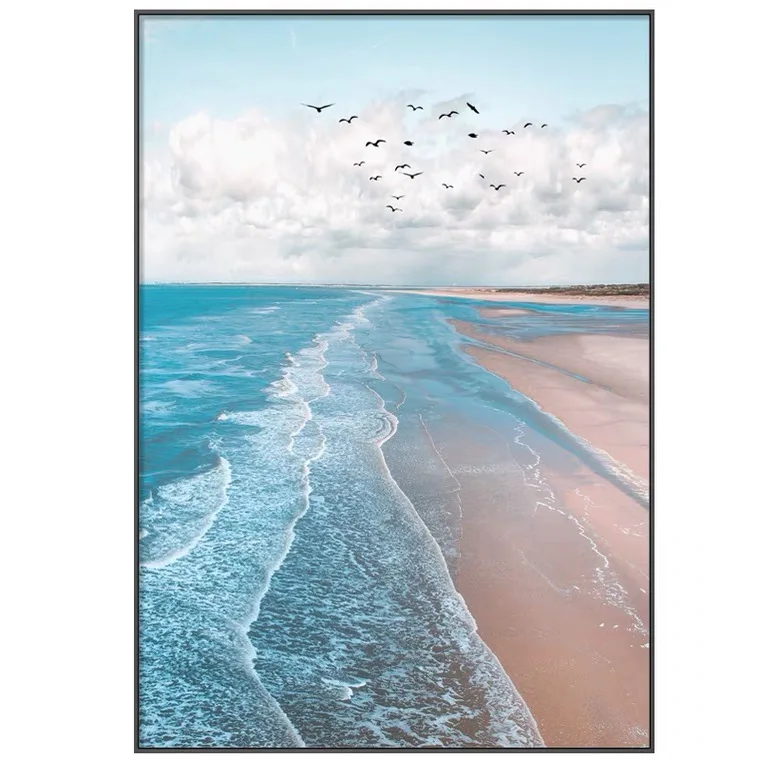 2022 New high glossy  crystal porcelain decorative painting 3D landscape  paintings seascape  paintings