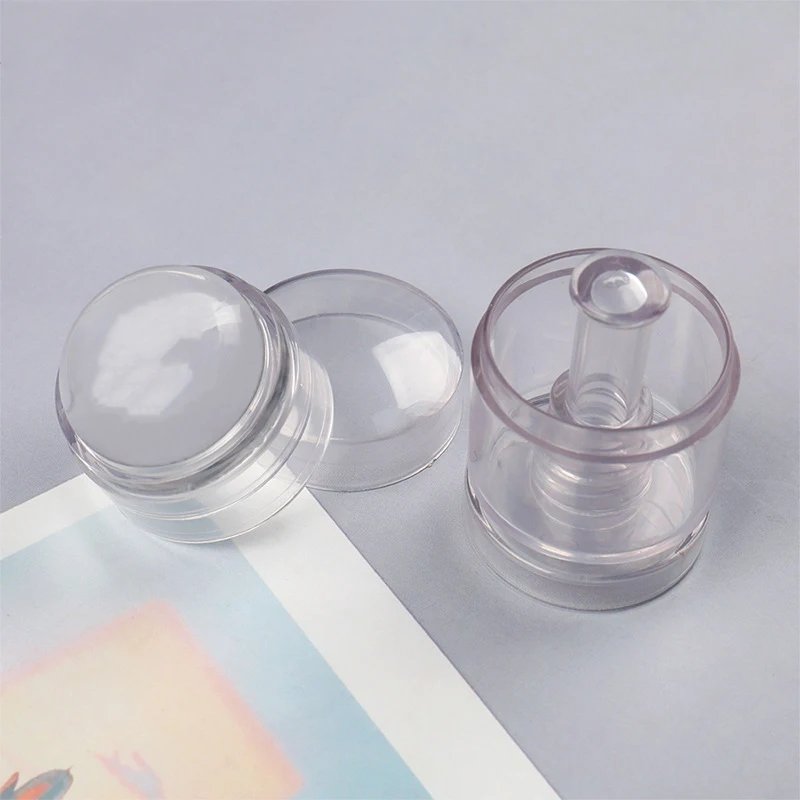 Nail Art Jelly Stamper Rotatable Change Size Pattern Round Nail Stamper Silicone Nails Stamper Kit With Scraper