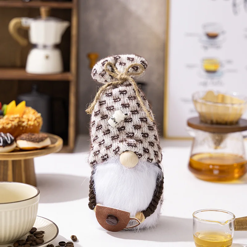 Coffee Dwarf Plush Bar Decoration Swedish Coffee Faceless Doll Toy Kitchen Gnome Ornaments