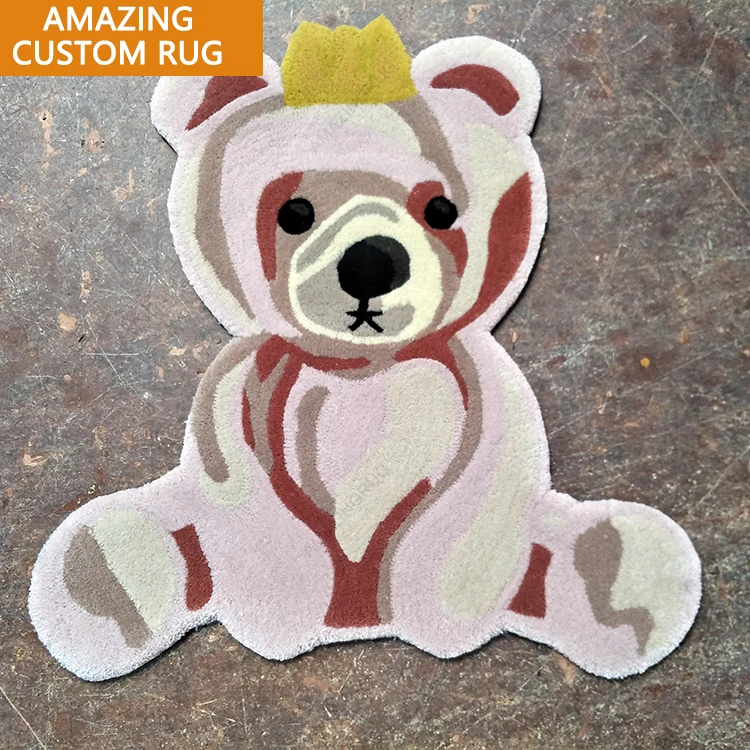 Manufacturer Designer Custom Pink Irregular Shape Design Shaped Rugs Logo For Your Own Floor