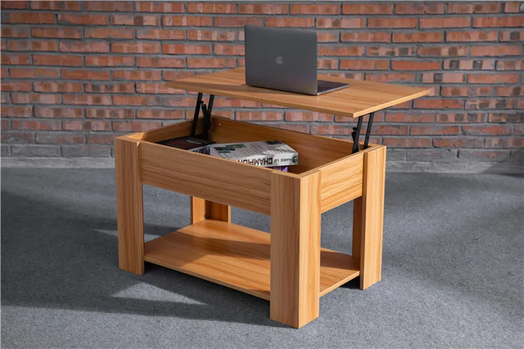 Living Room Furniture Hidden Compartment Storage Wood Lift Top Extendable Coffee Table