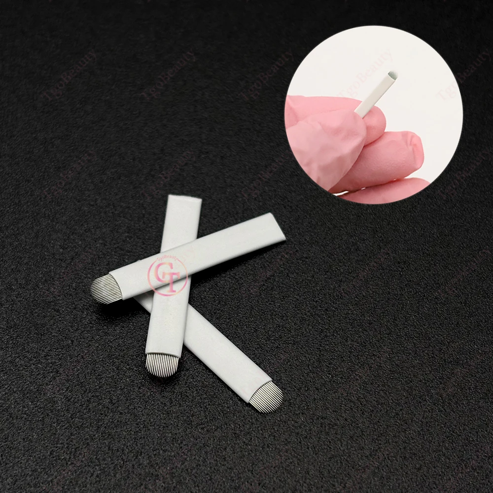 Wholesale Microblading Supplies White 0.15mm U24 Nano Hairstroke Tattoo Needles Microblading Piercing Tattoo Needles