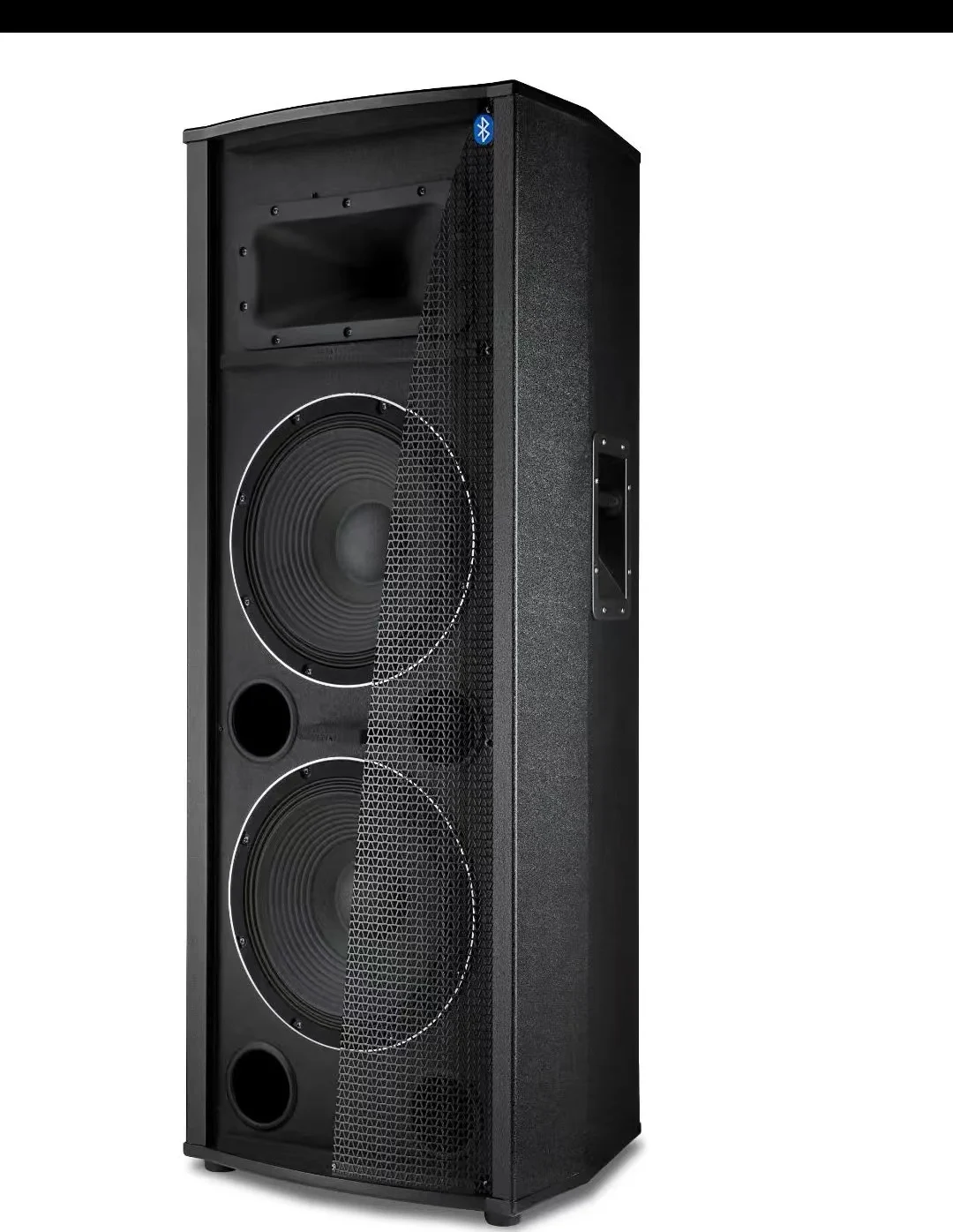 Dual 12 inch wooden active powered speaker with strong bass bt/fm/usb/microphone support Karaoke Speaker