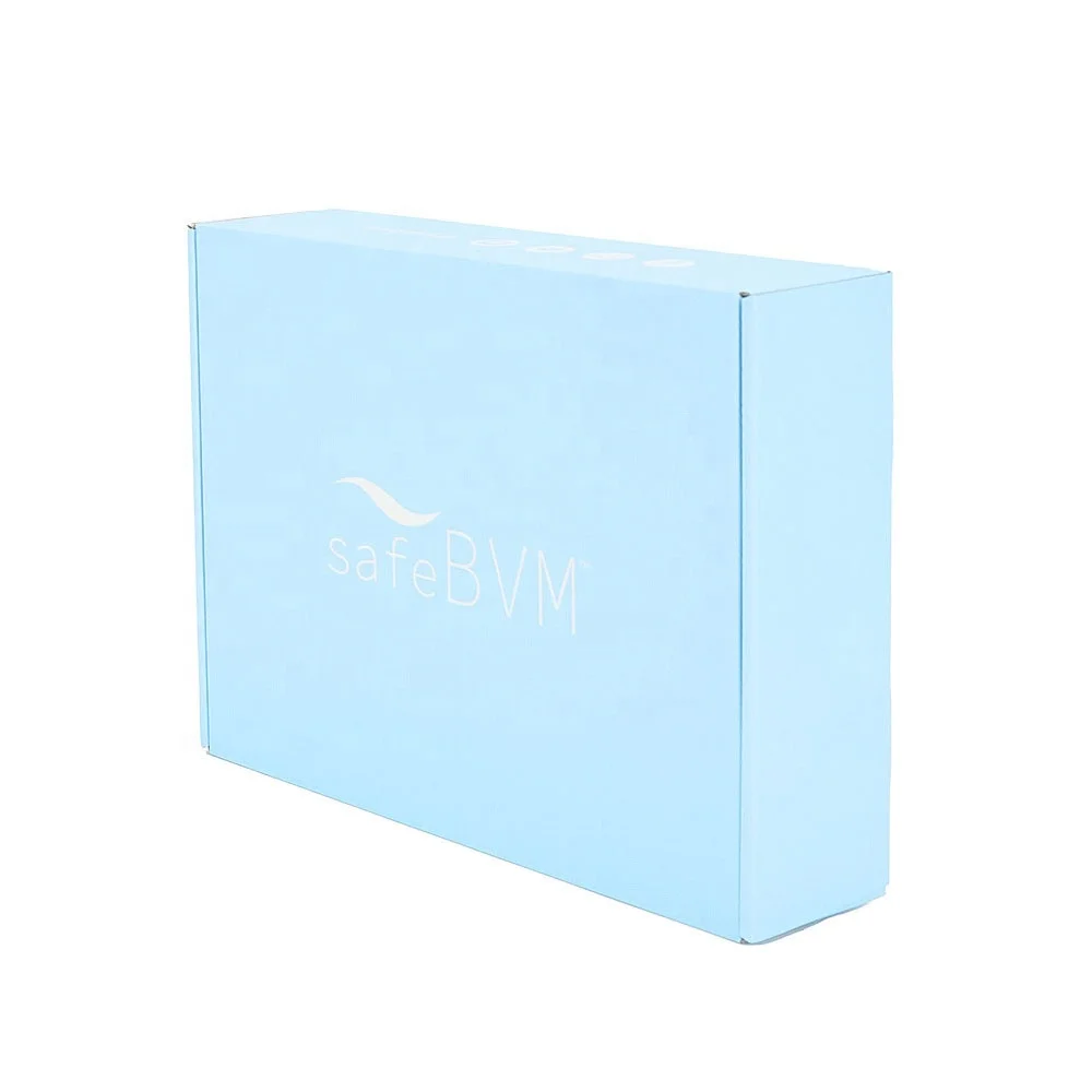 Custom Retail Logo Sky Blue Paper Mailing Product Box Printed Corrugated Folding Shipping Kraft Mailer Packaging Cardboard Box