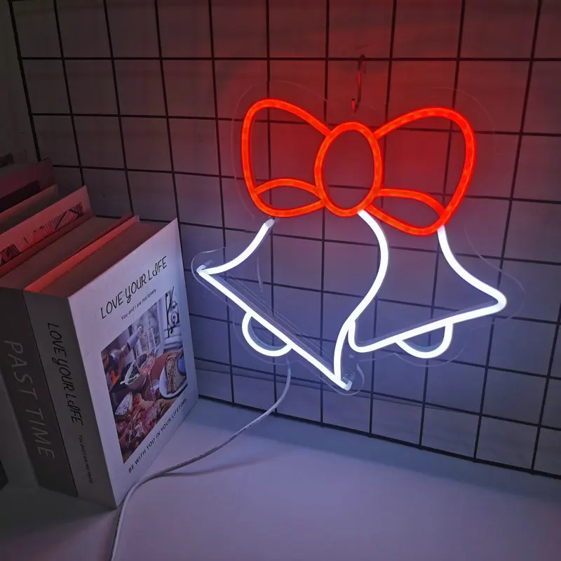 Custom Christmas Tree neon sign Santa Claus Bell light sign wedding Party decorative led bar neon Lights