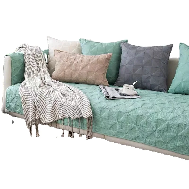 Cotton sofa cover four seasons universal chaise  u-shaped custom patterned sofa cushions