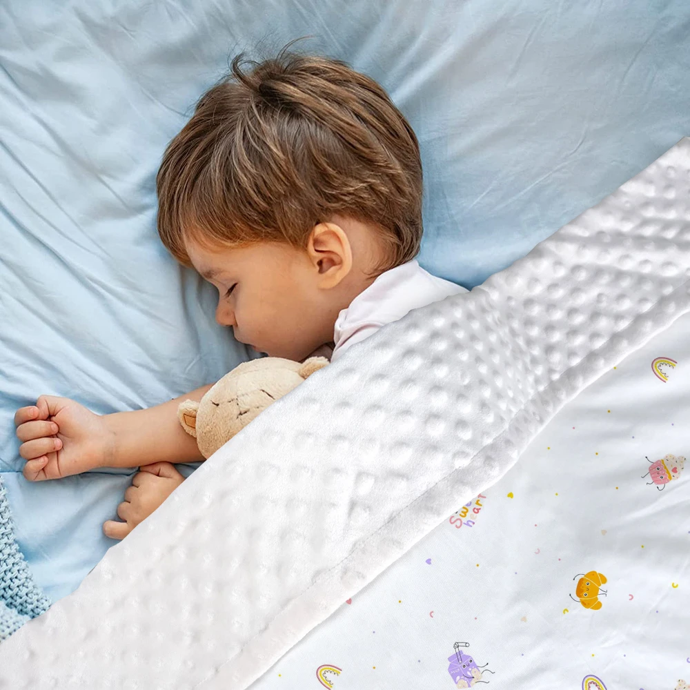 2024 new design Custom Size super soft Fleece Baby throw Blanket Plush Double Layer Minky Dot Warm kids Baby Blanket