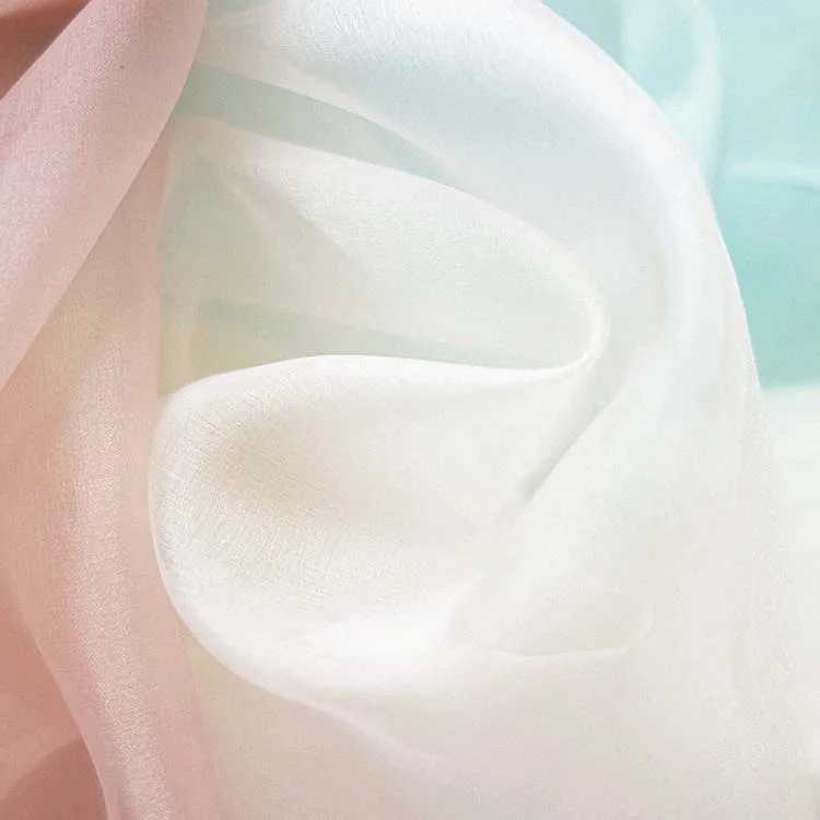 
Wholesale Custom 6A 5.5/8MM 100% Silk Fabric Print Voile Pure Natural Silk White Transparent Hard Yarn Silk Fabric with OEKO-TEX 