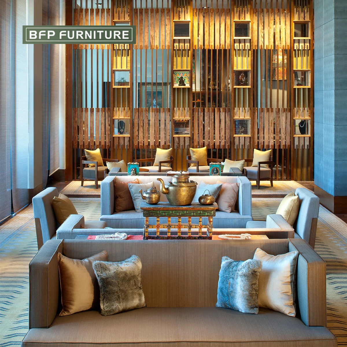 BFP Commercial Furniture Hotel Project  Bedroom Furniture Set King Size Bed Elegant Sofa Living Room Chairs