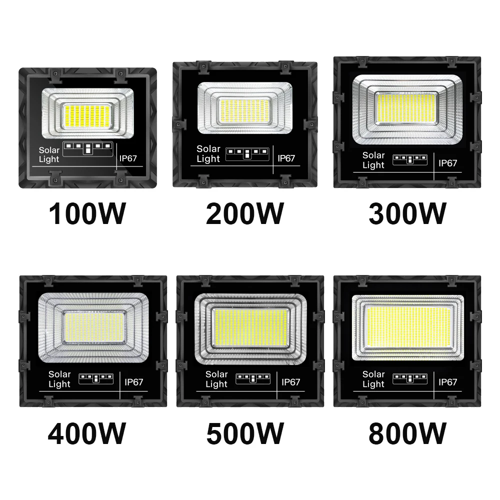 500W, 1000W, 2000W solar outdoor ABS waterproof IP65 remote-controlled floodlight