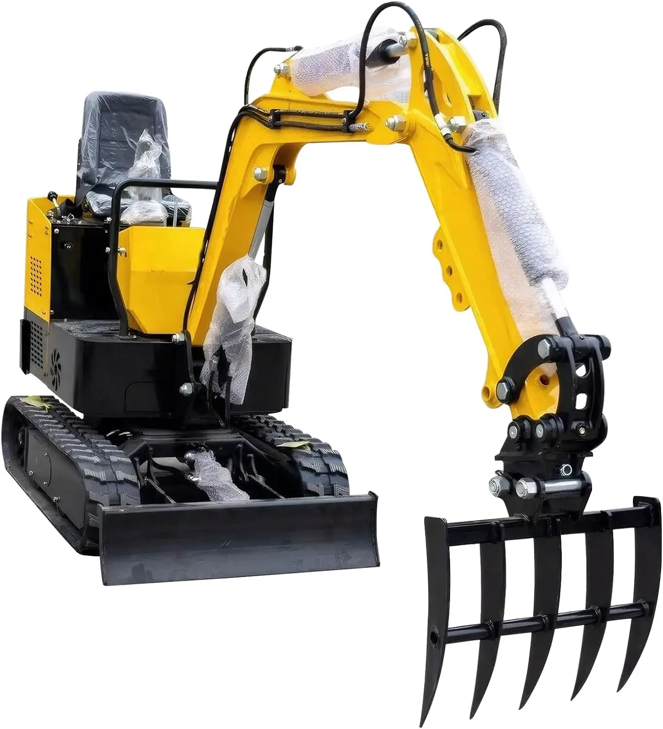 RSBM Mini Excavator Rake Attachments Tool Hydraulic Tilt Backhoe Excavator Attachment for Mini Excavator Deep Tilling land