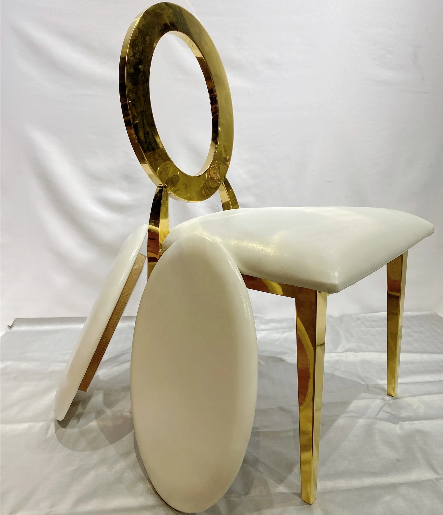 New design Luxury Stainless Steel Wedding Hote Reception Chair with Removeable Backrest cushion and Seat cushion