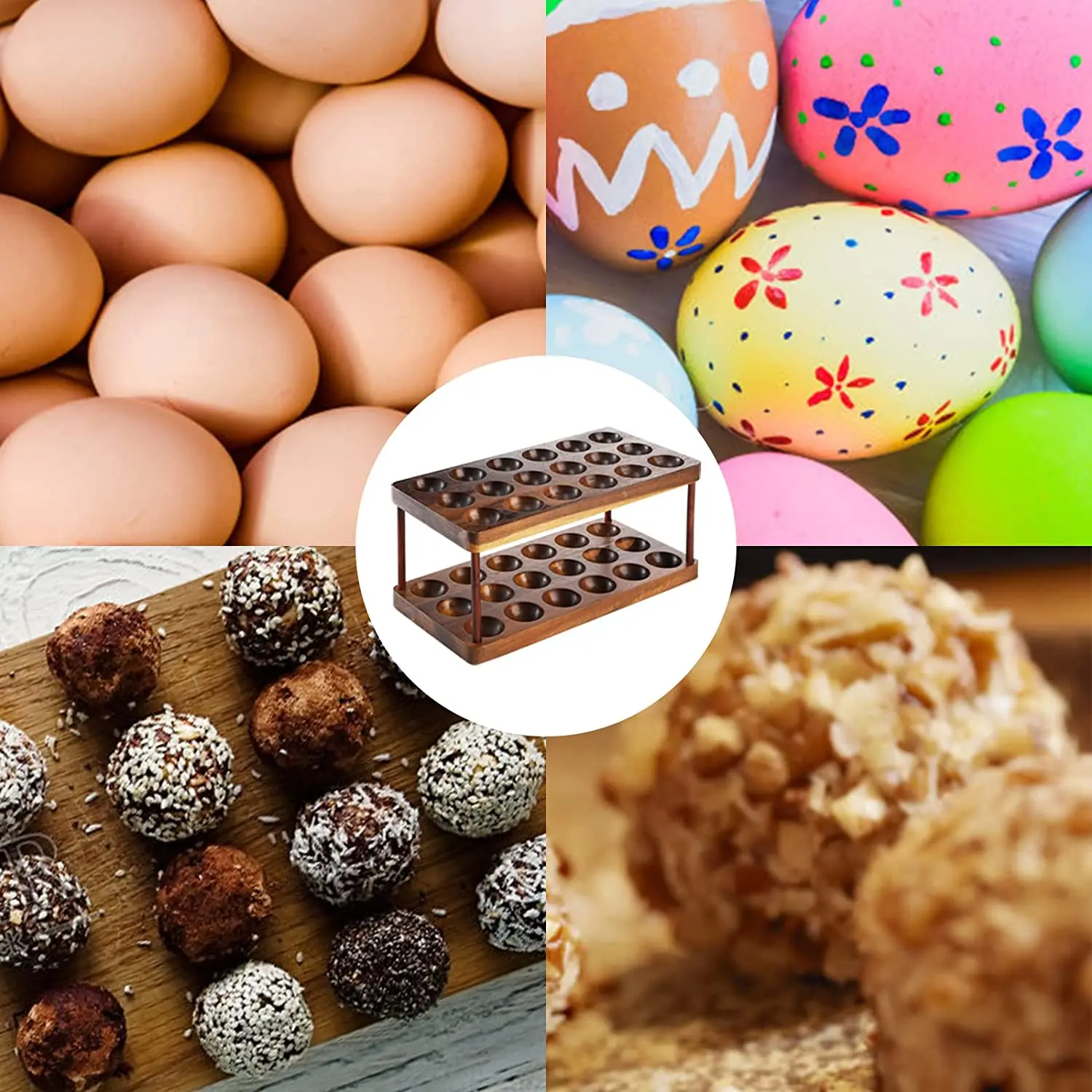 Pine wood Handmade Egg Tray 12 Eggs Usable in Kitchen Refrigerator  for Store and Display Chicken Eggs