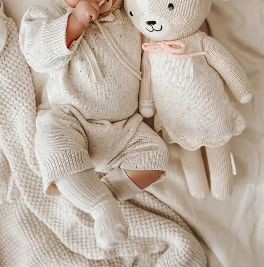 New Style Customize Baby Sweater Romper Knit Newborn Clothing 0-3M Winter Speckle Cotton Infant Toddler Jumpsuits