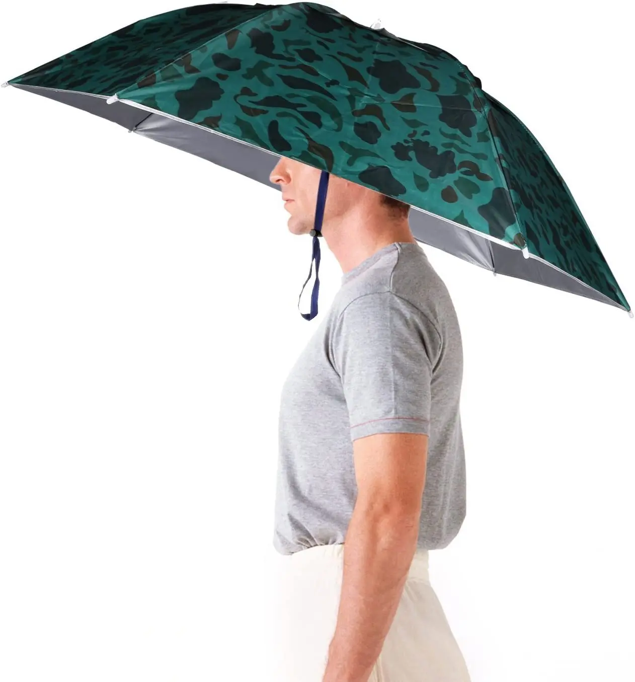 36' Diameter Adjustable Fishing Gardening Folding Headwear Umbrella Hat