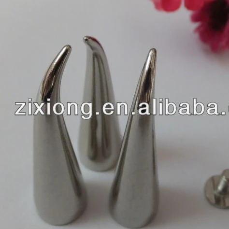 10x37mm screw back brass bent spike punk spike