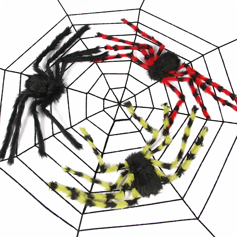  Super big plush spider made of wire and black multicolour style for party or halloween