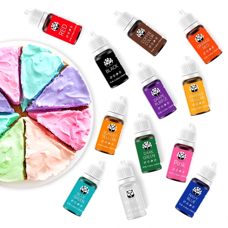 Chromapanda Safety Food Additives10ml Liquid Food Grade Pigment For Colorful And Delicious Ice Cream Customized 25colors