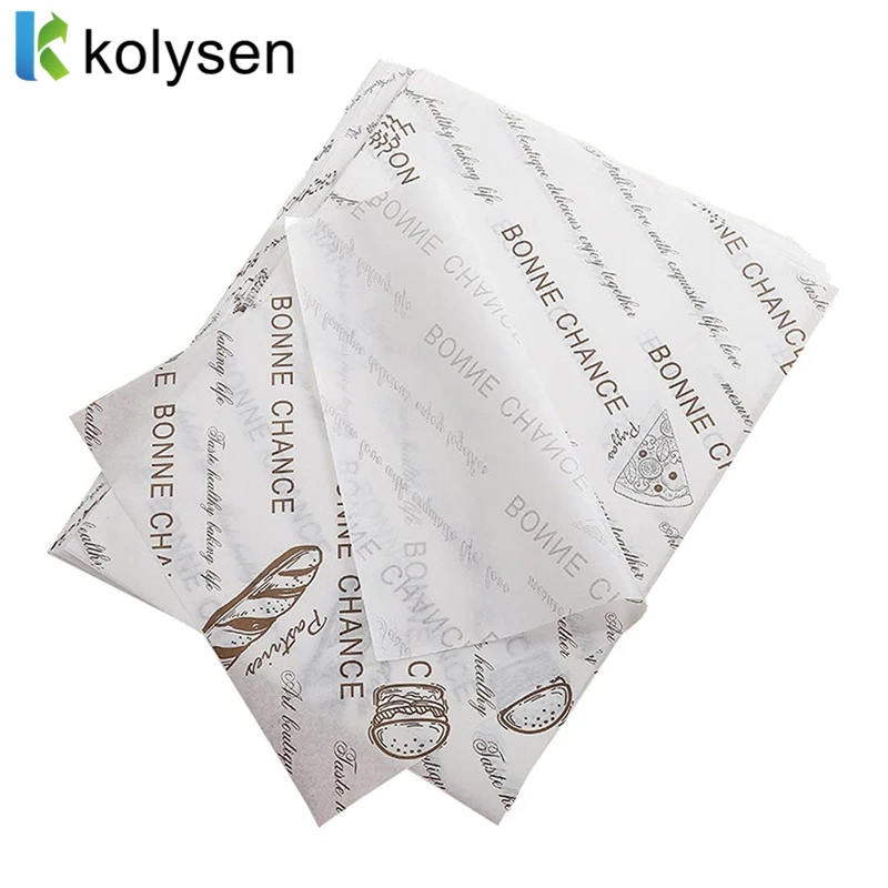 Printed Logo Food Sandwich Wrapper Burger Packaging Wax Paper Custom Shawarma Wrapping Paper