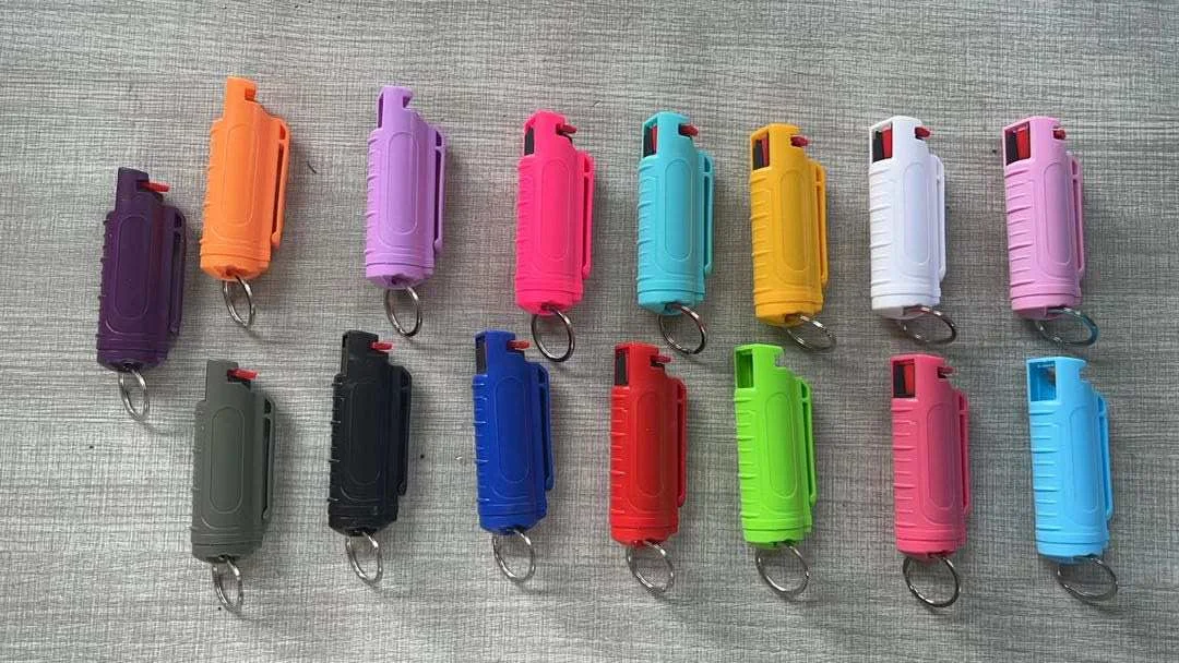 Factory Price Self-defense Plastic Spray Shell Supplies Tasergun Self Defense Keychain Alloy Gadgets