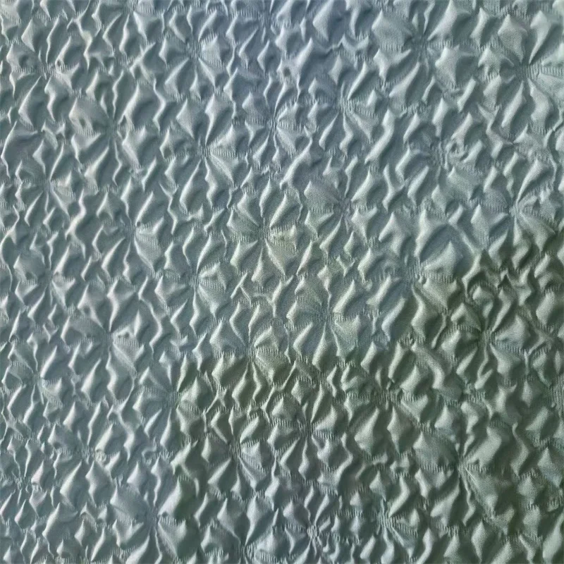 Crinkled Polyester Recycled Silk Sateen Wrinkled Glitter Satin Embossed Pleated Fabrics