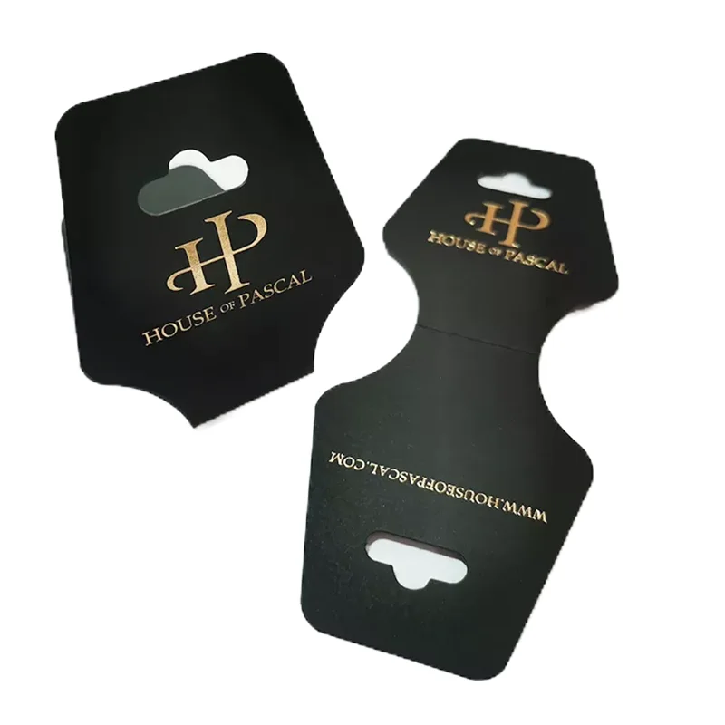 Custom 3D Blind Embossed White Recycled Paper Jewelry Card Earrings Display Card With LOGO