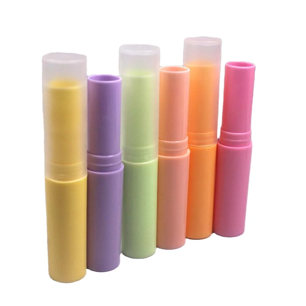Empty plastic  slim lip balm tube, lip balm tube packing ,multiple color selection