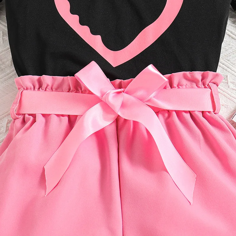 2024 Wholesale Fashion Girls Clothing 10-12 Years Old Children Wear Summer Polka Dot Short-sleeve Children Clothes