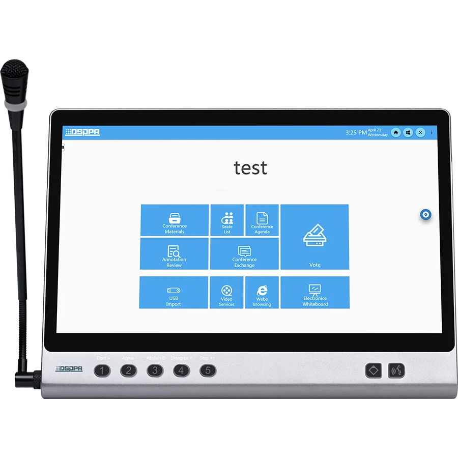 Touch Screen Paperless Conference System Chairman Delegate  Desktop Speaking and Voting Terminal with Microphone