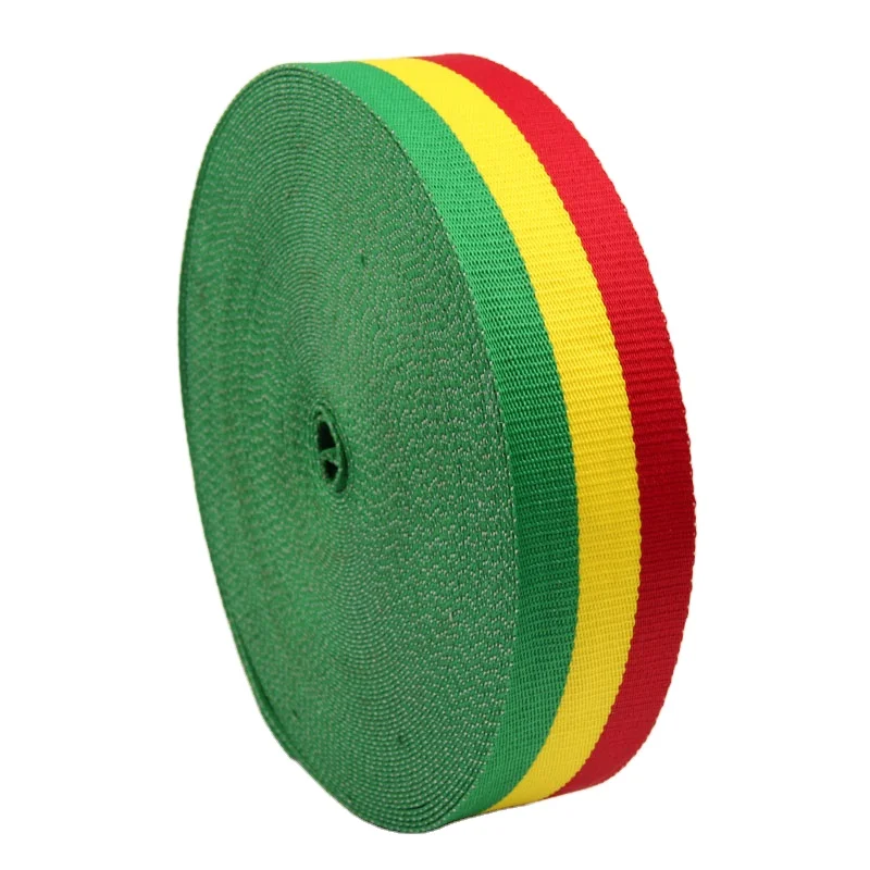 25mm,20mm,16mm green/yellow/red polyester ribbon