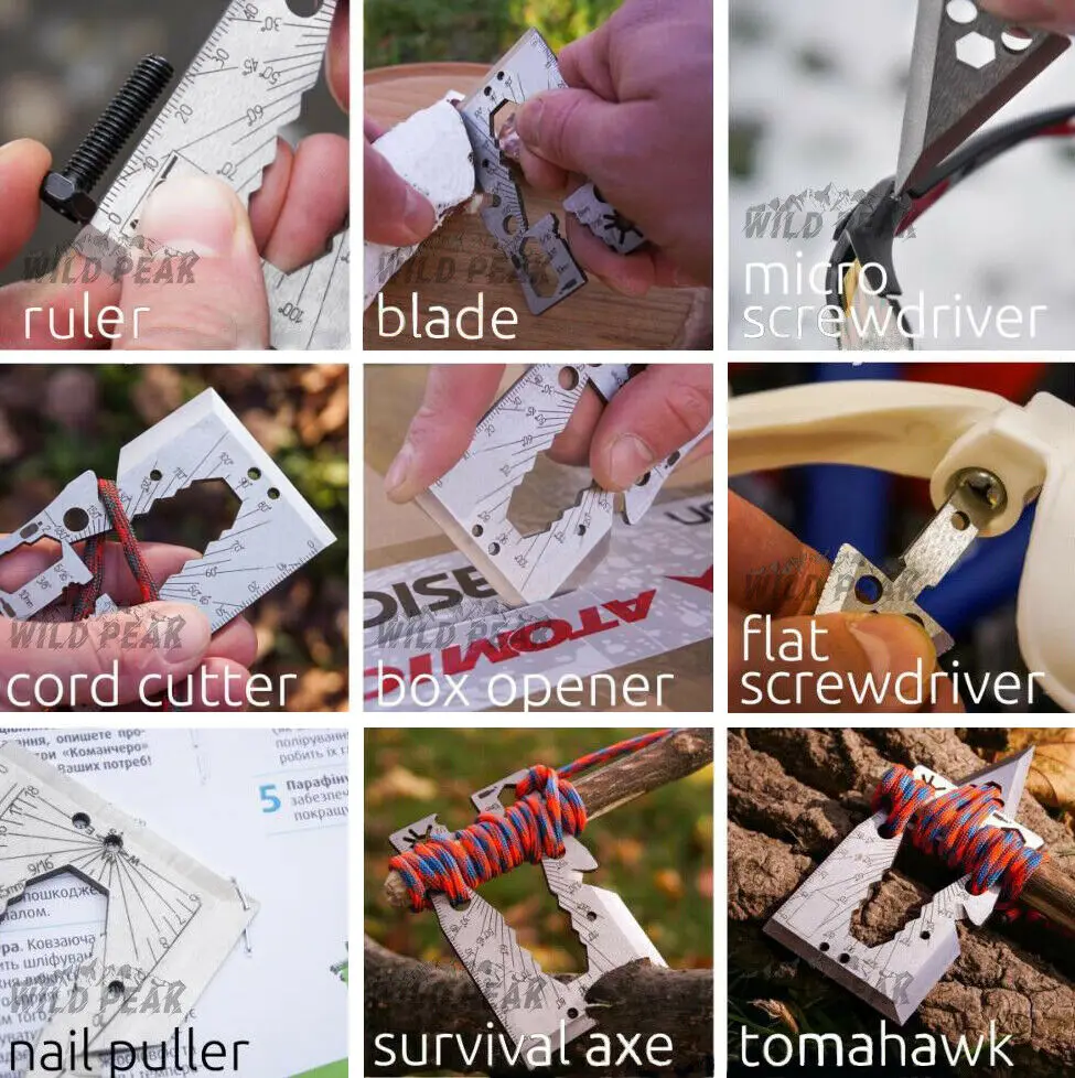 unique design mini pocket ax card tool with 50+functions