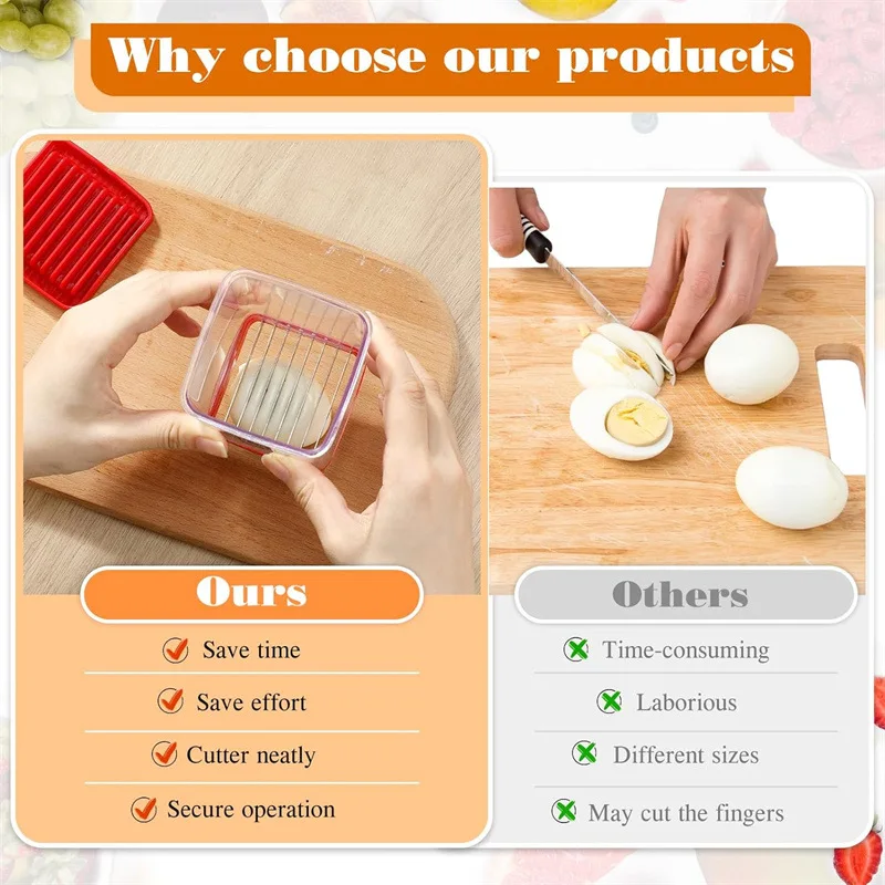 Fruit And Vegetable Cutter Fruit Slicer Cup Stainless Steel Blades Multipurpose Egg Vegetable Speed Slicer