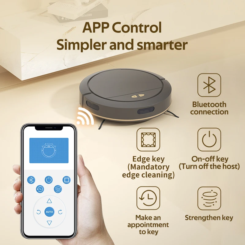 App-controlled Smart Robot Vacuum Mop Self-charging 4000 Pa Robotic Cleaner For Daily Home Cleaning Dry Function Vacuum Cleaner